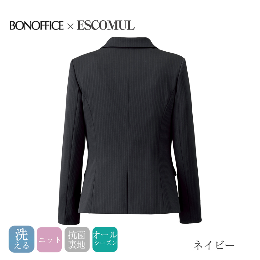 洗える,事務服,制服,ブラウス,カットソー ジャケット着回し,UVカット,チドリ, 黒,ネイビー,ブラックグレー