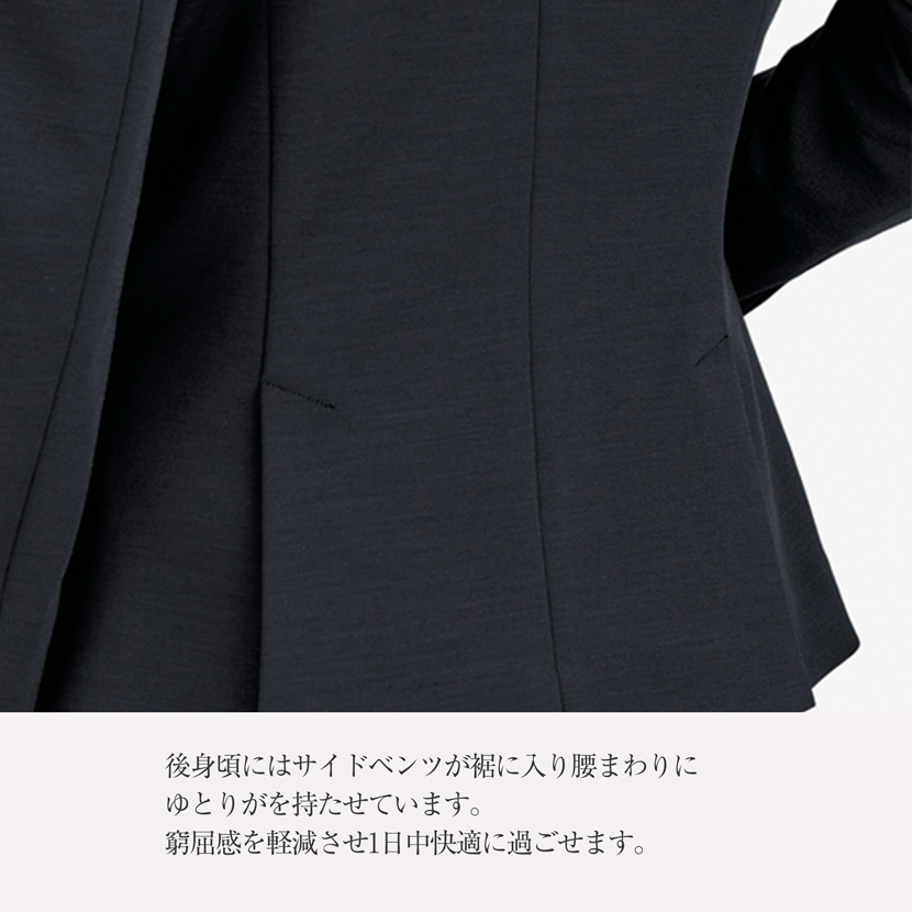 洗える,事務服,制服,ブラウス,カットソー ジャケット着回し,UVカット,チドリ, 黒,ネイビー,ブラックグレー