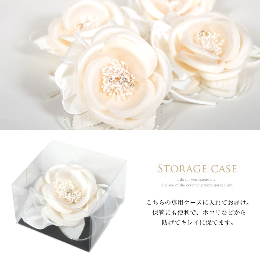 花 コサージュ 白 バラ 淡 ピンク アクセント ホワイト バラモチーフ 薔薇 フラワーコサージュ 上品 入園式 卒園式 入学式 卒業式 結婚式  セレモニー j4020