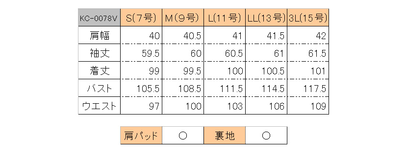 サイズ表